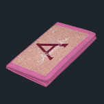 Portefeuille À 3 Volets Rose Rose Or Bourgogne Parties scintillant et étin<br><div class="desc">Rose Rose Rose Gold et Bourgogne Parties scintillant Faux et Sparkle Elegant Portefeuille en Nylon. Ce Portefeuille de Nylon peut être customisé pour inclure votre nom initial et prénom.</div>