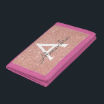 Portefeuille À 3 Volets Rose Rose Parties scintillant Or & Monogramme étin<br><div class="desc">Parties scintillant Rose Rose Gold Faux et Porte-monnaie en nylon élégant étincelant. Ce Portefeuille de Nylon peut être customisé pour inclure votre nom initial et prénom.</div>