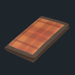 Portefeuille À 3 Volets Rustique Orange Automne Plaid Tartan<br><div class="desc">Rustique Orange Automne Plaid Tartan</div>