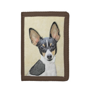 Portefeuille À 3 Volets Toy Fox Terrier Peinture - Cute Original Chien Art