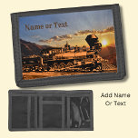 Portefeuille À 3 Volets Train vintage au chemin de fer Sunset CPRR 229<br><div class="desc">Porte-valet triplé avec un train Vintage au coucher du soleil - - Voir plus d'articles avec cette photo et beaucoup plus Cadeaux ferroviaires dans mon magasin!</div>