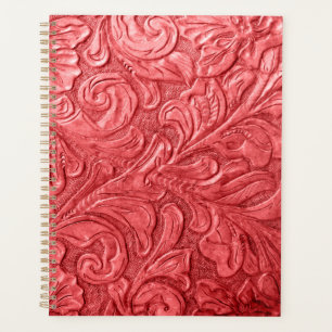 Portefeuille en cuir Texture Rouge Embossé