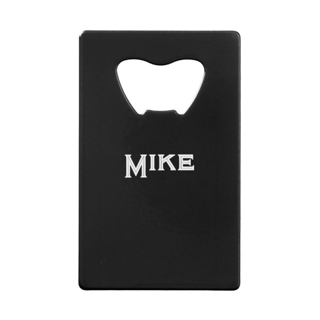 Portefeuille Personnaliser Nom Bottle Opener Noir (Devant)