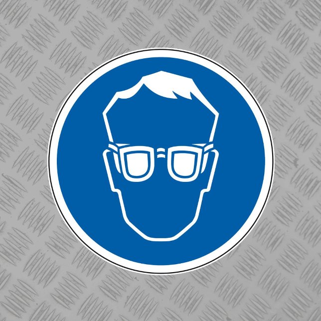 Porter le symbole de protection oculaire Étiquette (Créateur téléchargé)