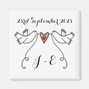 Portes blanches personnalisées Mariage Aimant Favo