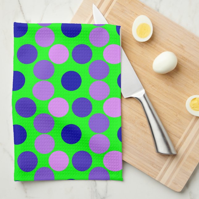 Portes de vue violet vert serviette de cuisine (Quart Plié)
