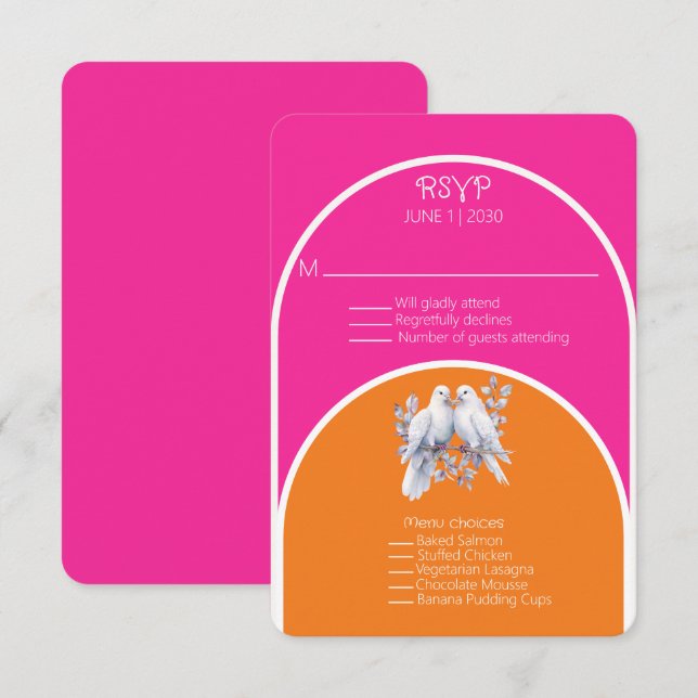 Portes et anneaux roses chaudes et tangerines arqu (Devant / Derrière)