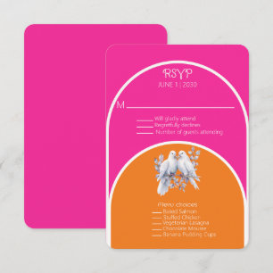 Portes et anneaux roses chaudes et tangerines arqu