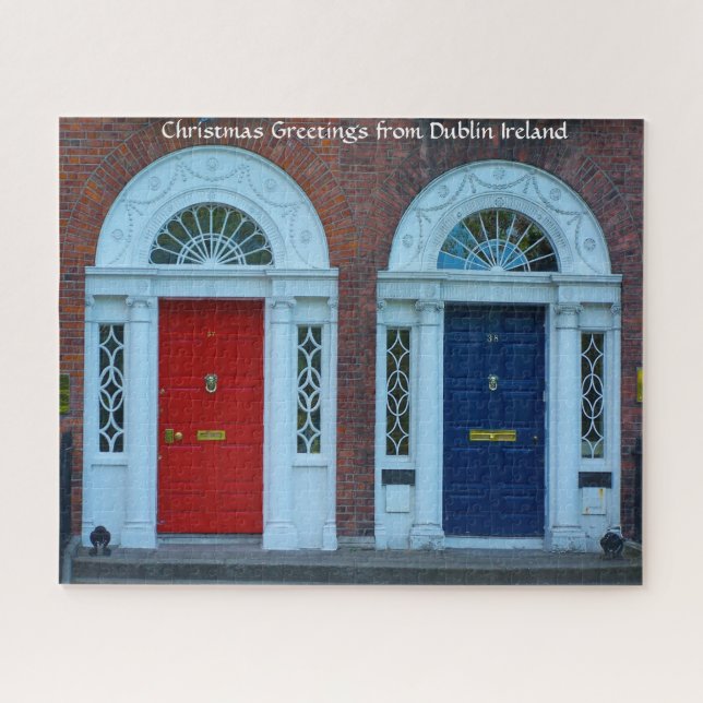 Portes géorgiennes de Dublin Irlande. Puzzle (Horizontal)