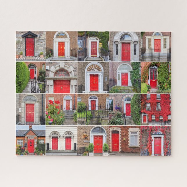 Portes rouges de Dublin Irlande Jigsaw Puzzle (Horizontal)
