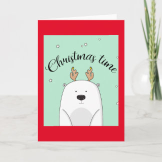 PORTEZ AVEC ANTLERS CARTE DE NOËL POUR ENFANTS