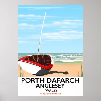 Porth Dafarch, affiche de voyage vintage Anglesey