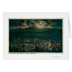 Portland et capot de Mt. par clair de lune