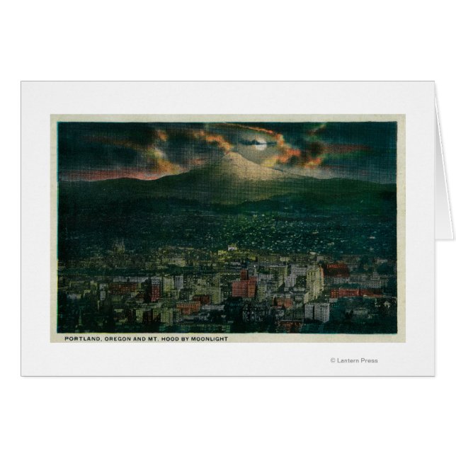 Portland et Mt Hood au clair de lune (Devant horizontal)