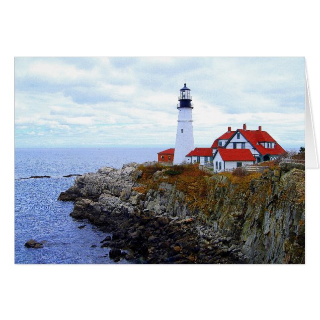 Portland Head Light House, Maine, carte (Devant horizontal)