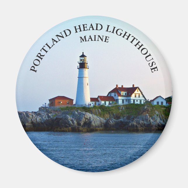 Portland Head Lighthouse, Maine Round Magnet (Devant)