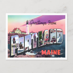 Portland, Maine Vintage Big Letters Carte postale