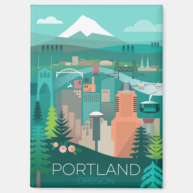 Portland, Oregon Refrigerator Magnet (Recto)