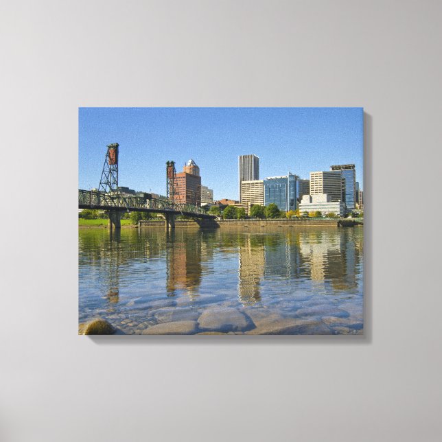 Portland Oregon Skyline toile étirée Imprimer (Recto)