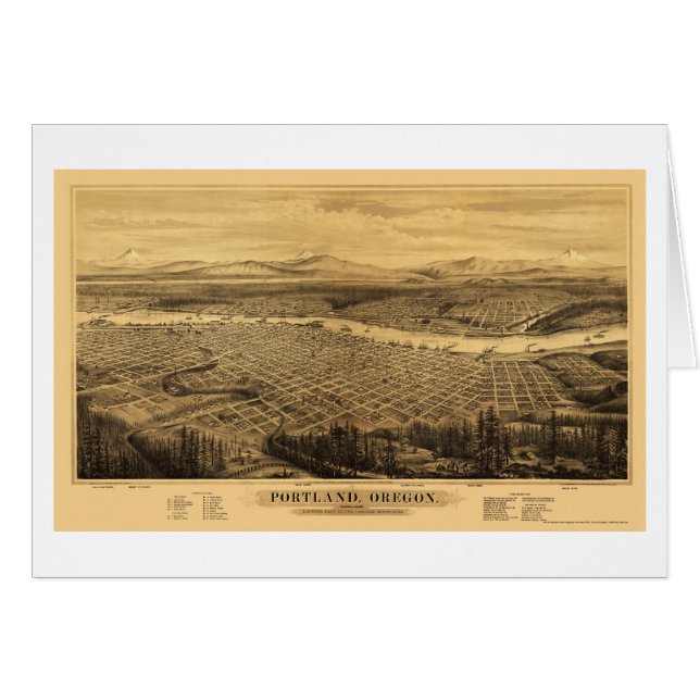 Portland, OU carte panoramique - 1879 (Devant horizontal)