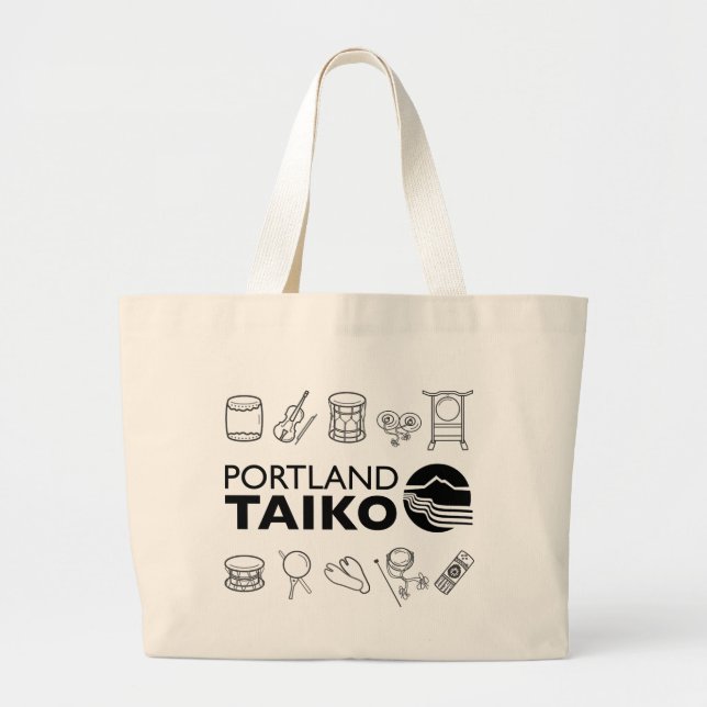 Portland Taiko Line Art Tote Bag (Devant)