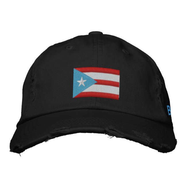 Porto Rico Boricua Drapeau Casquette brodé (Devant)