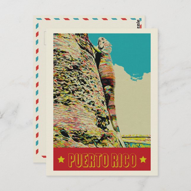 Porto Rico, Cartes postales de l'iguane des Caraïb (Devant / Derrière)