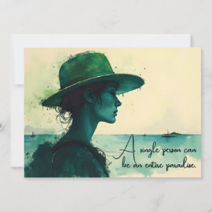 Portrait à l'aquarelle vintage d'une femme au bord
