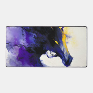 Portrait abstrait aquarelle cheval noir