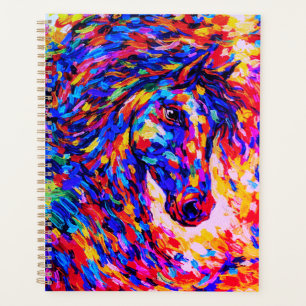 Portrait abstrait coloré de cheval à l'impasto