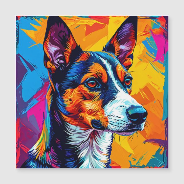 Portrait abstrait de chien Basenji (Devant)