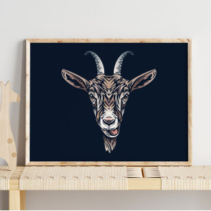 Portrait animal de chèvre de bébé Impression mur
