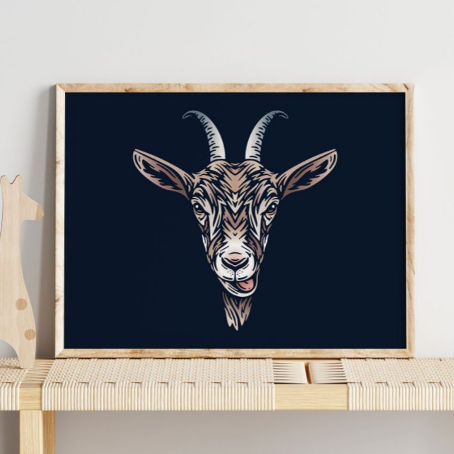 Portrait animal de chèvre de bébé | Impression mur (Créateur téléchargé)