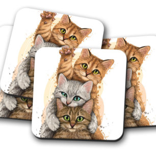 Portrait Baby Kittens Dessous de verre adorables
