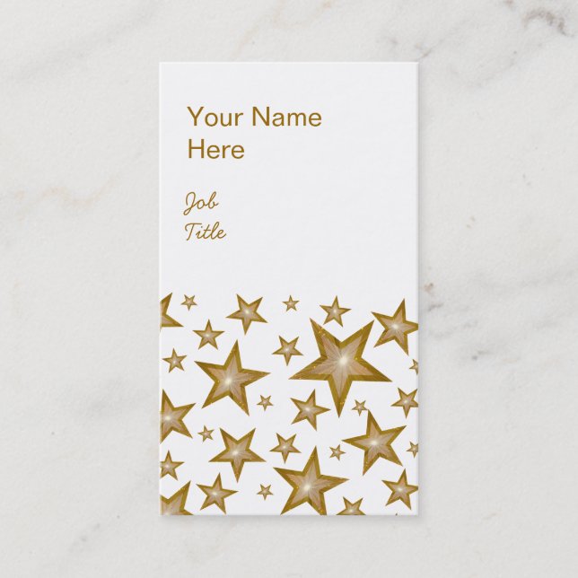 Portrait blanc carte de visite Gold Stars (Devant)