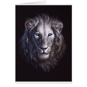 Portrait blanc de visage de lion