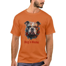 Portrait couleur Bulldog Silhouette T-shirt