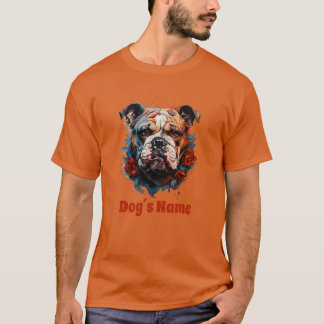 Portrait couleur Bulldog Silhouette T-shirt