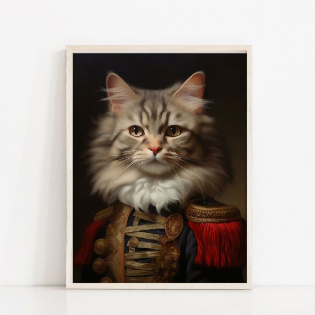 Portrait d'animal victorien, Affiche de chat royal (Créateur téléchargé)