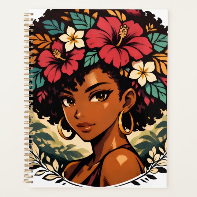 Portrait d'anime de fille noire farouche (Devant)