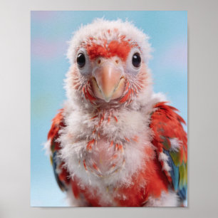 Portrait de bébé ara rouge Décoration de nurserie