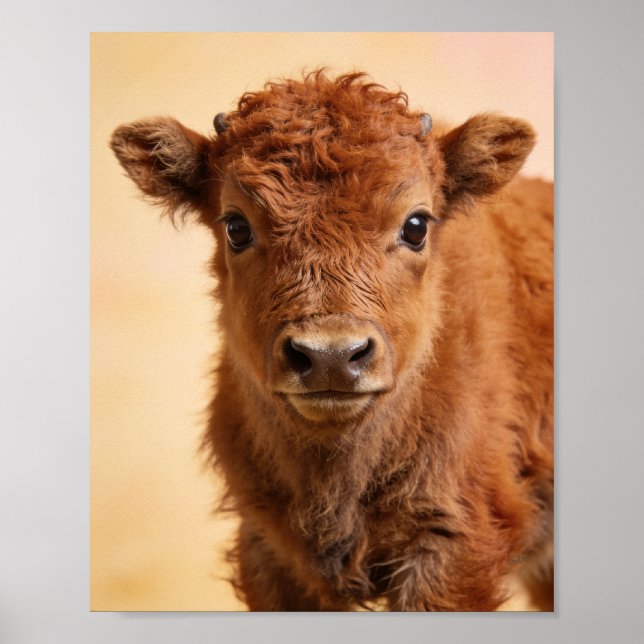 Portrait de bébé bison – Décoration murale Prairie (Devant)