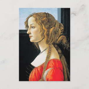 Portrait de Botticelli des invitations d'une jeune