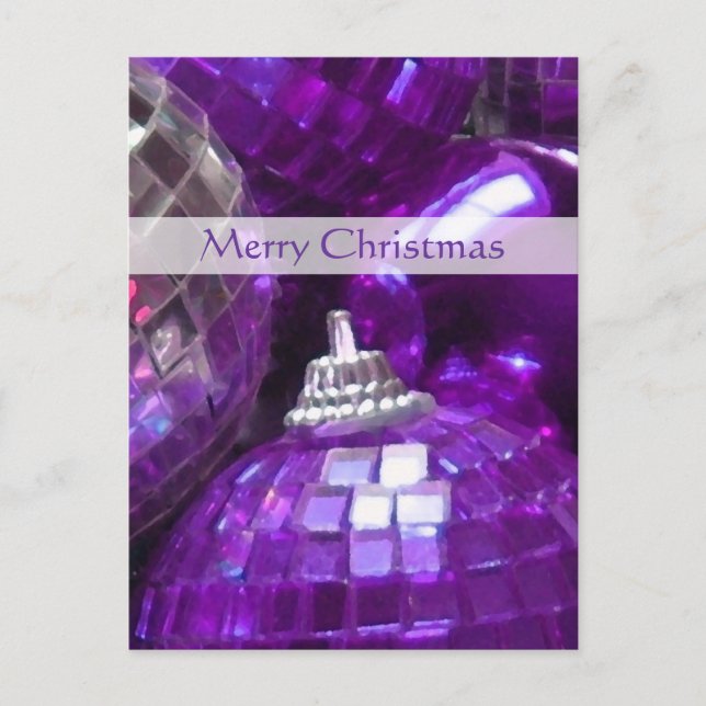 Portrait de carte postale de Purple Baubles 'Joyeu (Devant)