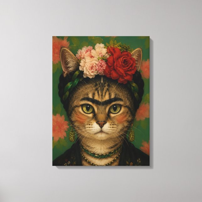 Portrait de chat de Frida Kahlo, impression d'art  (Recto)