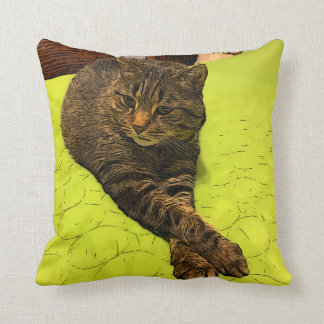 Portrait de chat Oreillers décoratifs Art moderne