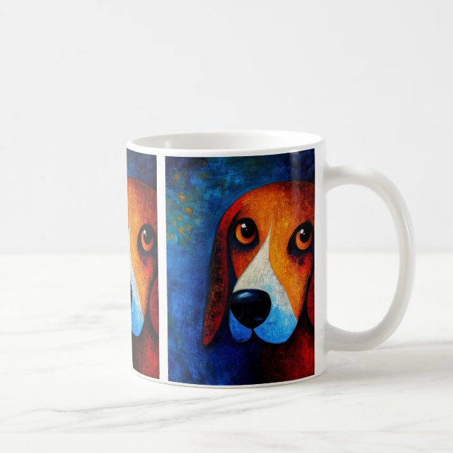 Portrait de chien Art Café Mug (Droite)