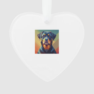 Portrait de chien coloré Rottweiler Art Pop Rétro