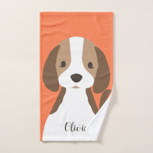 Portrait de chien marron et blanc mignon