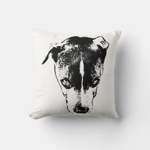 Portrait de chien monochrome moderne oreiller à la
